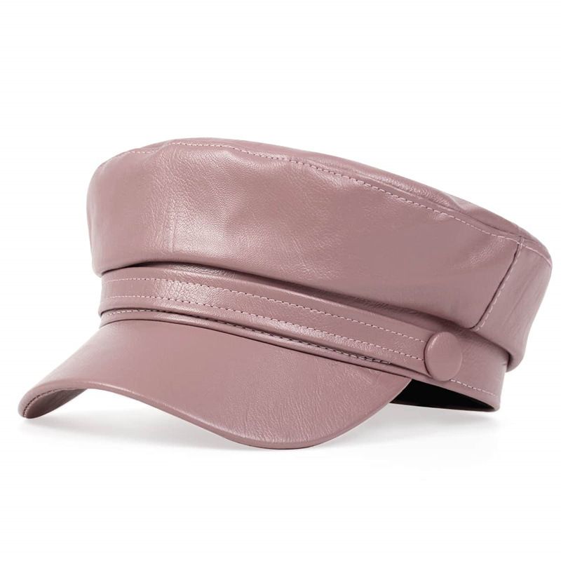 Trendy fashionable PU fl top beret British trendsetters, handsome octagonal for men women, casual and trendy hip-hop_voghion.com