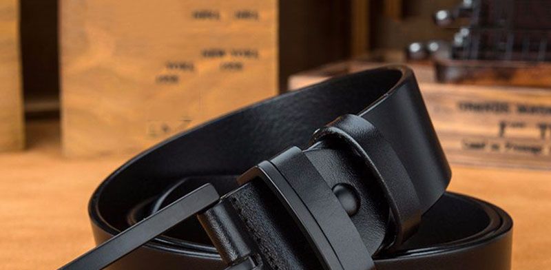 VARME menns toppkvalitets nye design massivt kuskinn menn ku ekte skinn kuskinn svart nålespenne metallbelter jeans_voghion.com