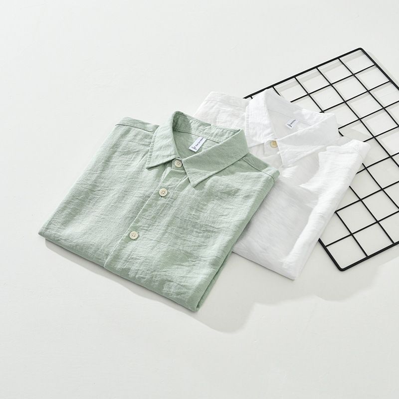 Módní volná jednobarevná košile s krátkým rukávem, graffiti, ležérní tenký střih, opalovací krém, pánská bunda_voghion.com