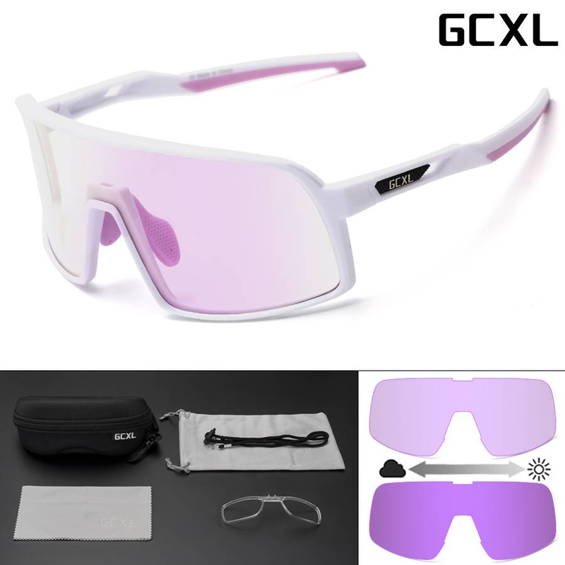 Man UV400 Color Changing Glasses Road Bike Athletic Glasses Glasses Night Riding Protective Glasses with Myopia Frame_voghion.com