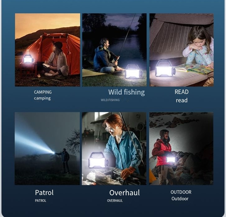 Multifunktionales tragbares Solarlicht, starkes Licht mit großer Reichweite, Outdoor-Campinglicht, Arbeitslicht, Notfall-Suchscheinwerfer_voghion.com