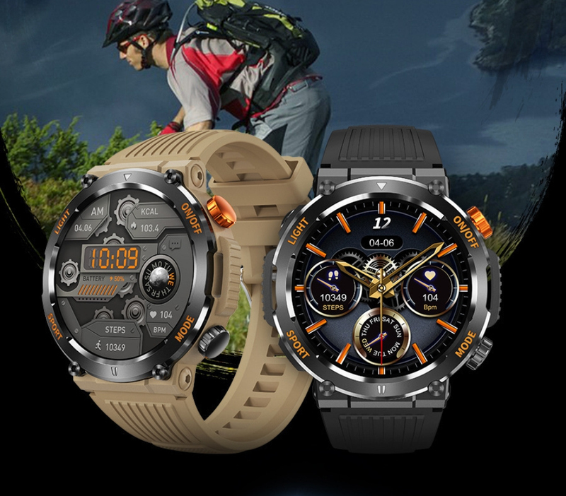 Nouvelle montre intelligente HT17 ronde Bluetooth appel fréquence cardiaque et surveillance de la pression artérielle montre de sport en plein air à trois épreuves_voghion.com