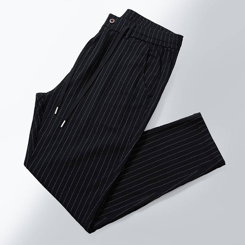 Pantaloni casual elasticizzati a pois, a vita media e alta, taglie forti, da uomo_voghion.com