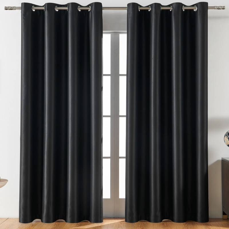 Tissu de rideau de couleur unie, épais, sans lumière, ombrage, isolation thermique, rideau de haute précision_voghion.com