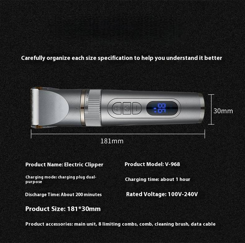 Professional Hair Clipper Set - Cordless Electric Trimmer For Men & Kids, Home Haircut Kit With Rechargeable Battery_voghion.com