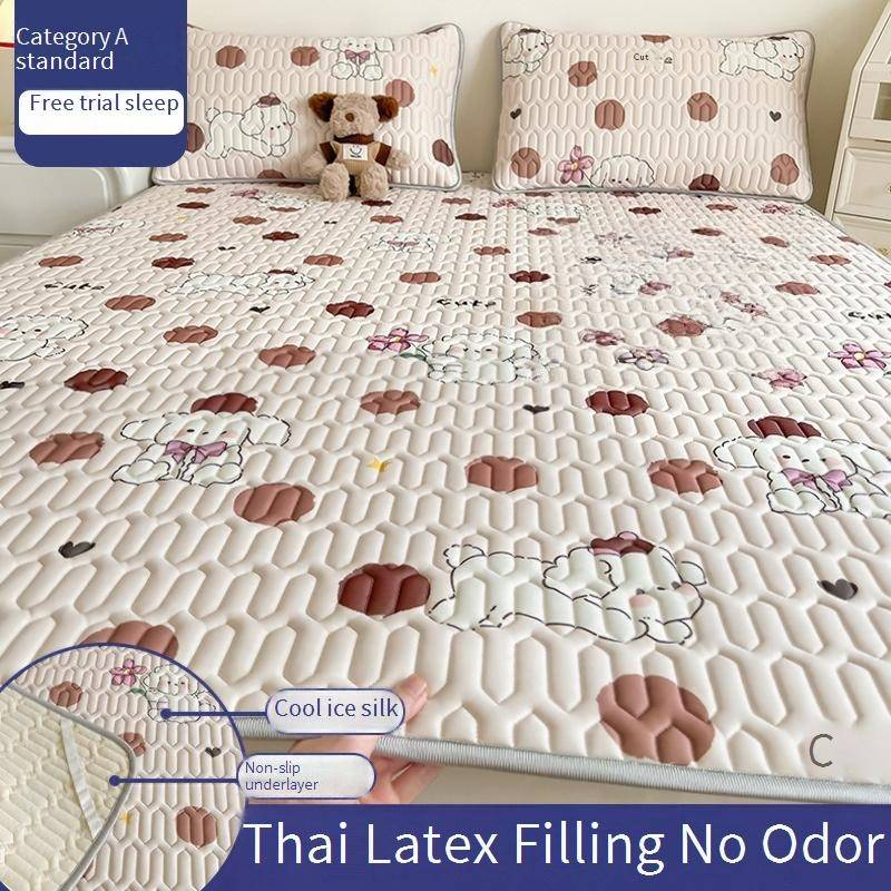 Natural Latex Cooling Bed Sheet Set - Breathable, Washable, Soft & Comfortable For Summer - Single/Double Size With Pillowcases_voghion.com