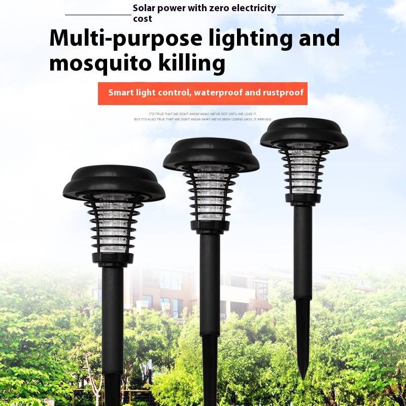 Solarbetriebene Mückenvernichterlampe – Wasserdichter LED-Insektenvernichter für den Außenbereich für Garten, Terrasse, UV-Licht und Stromnetz zur effektiven Insektenbekämpfung_voghion.com