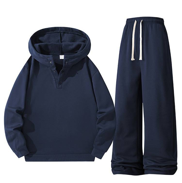 Men's Clothing Men's Fleece-Lined Hoodie & Jogger Set - Winter Casual Two-Piece Outfit_voghion.com