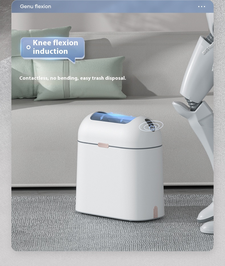 Elegant Foot Pedal Trash Can, 9L Slim Tall Bin For Home & Office, Touch-Free Waste Basket With Lid, Modern White/Grey Color Options_voghion.com