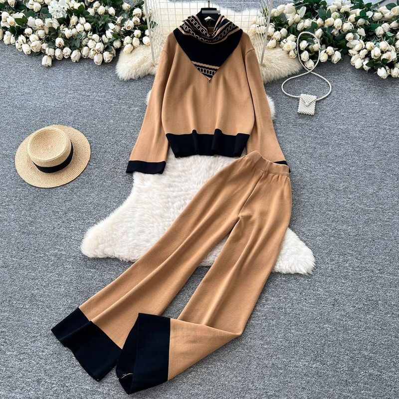 Elegant Floral Print Ruffle Blouse With High-Waist Casual Pants Set – Lightweight Viscose Rayon Blend, Versatile Outfit For Women_voghion.com