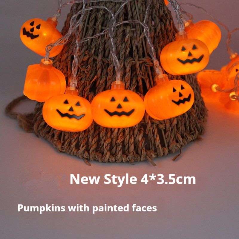 Halloween-LED-Lichterkette – Spinnen, Geister und Skelette, dekorative Lichter für drinnen und draußen (2 m/20 LEDs, 6000 K Kaltweiß, IP42 wasserdicht)_voghion.com