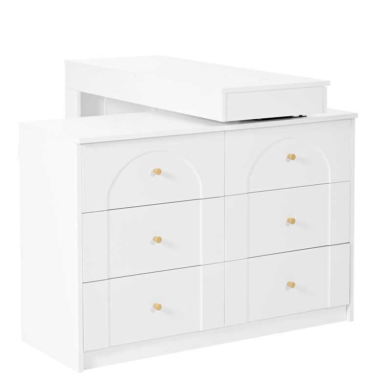 Drehbarer Schminktisch mit LED-Beleuchtung,Frisiertisch,Bürotisch,weiß,105×40×80cm_voghion.com