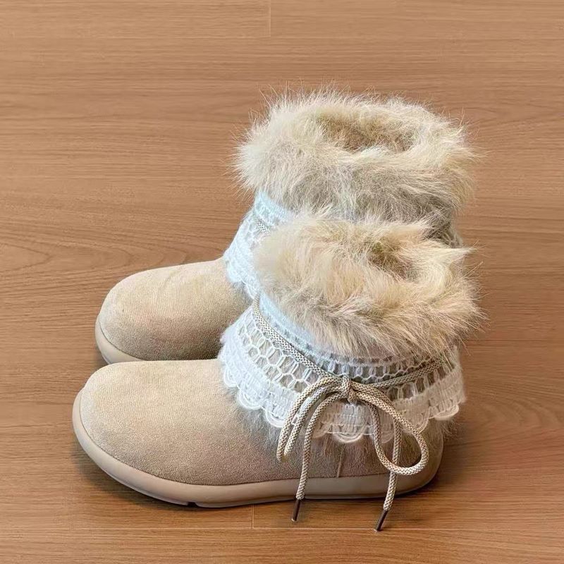 Bottes de neige fourrées pour enfants, antidérapantes et chaudes, nouveau modèle hiver 2025 avec semelle épaisse en polaire, semelle intermédiaire, grandes chaussures en coton, bottines_voghion.com