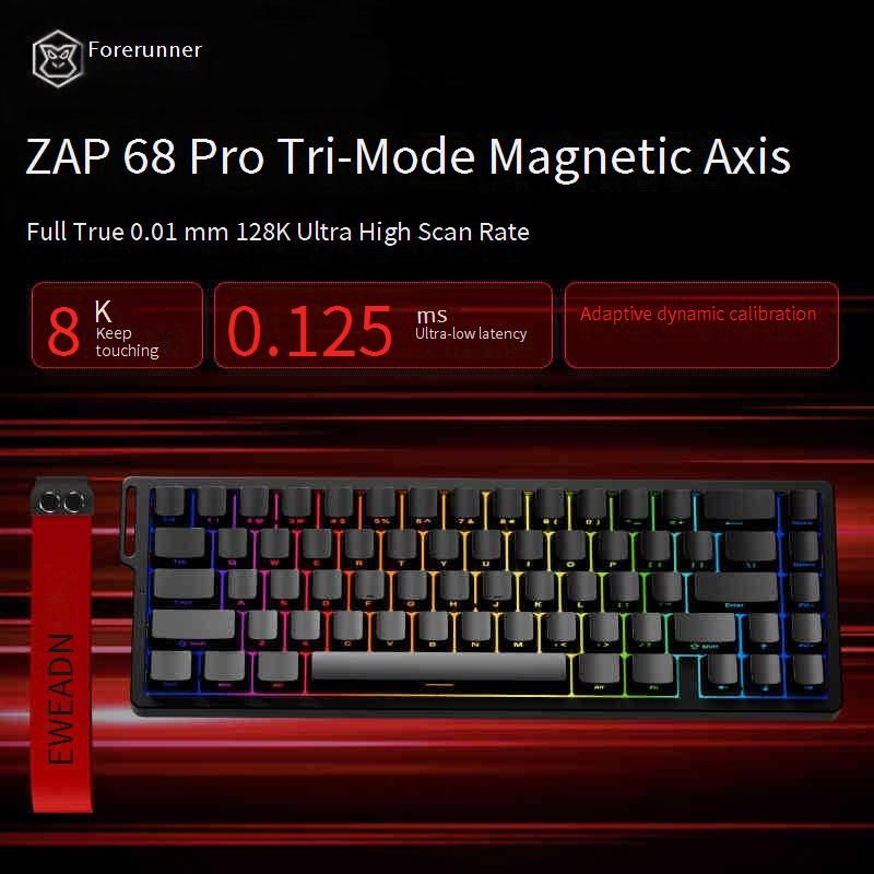 Clavier de jeu ZAP68 à axe magnétique – Temps de réponse de 0,01 ms, taux d'interrogation de 128 000 Hz, taux de rapport de 8 000 Hz, trois modes_voghion.com