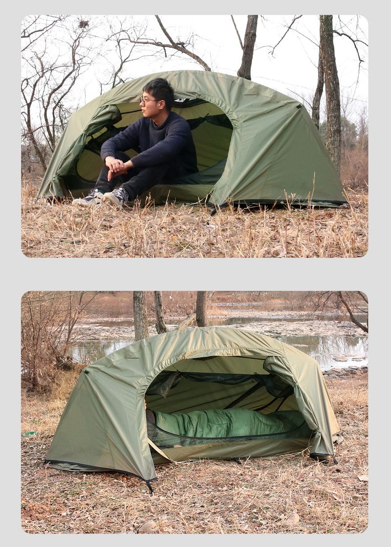 Tenda tattica individuale anti-zanzara per campeggio all'aperto, da campeggio, per escursionismo, per una sola persona, con apertura rapida._voghion.com