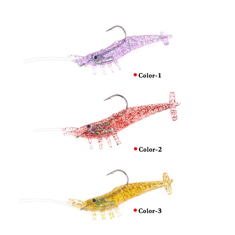 Esca morbida Esca Gamberetti d'erba 10g/8,5cm Confezione di piombo trasparente Gamberetti Simulazione Gamberetti Esca Una confezione da 3 Attrezzatura da pesca_voghion.com