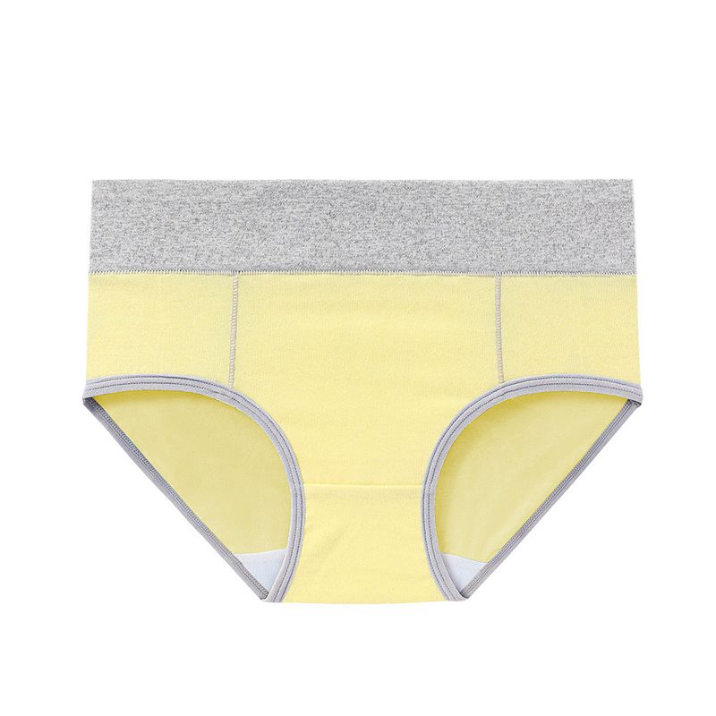 2025d Plus Size Color Block Simple Black Cotton High Briefs Hip Lift Underwear Women Waist Shaping_voghion.com