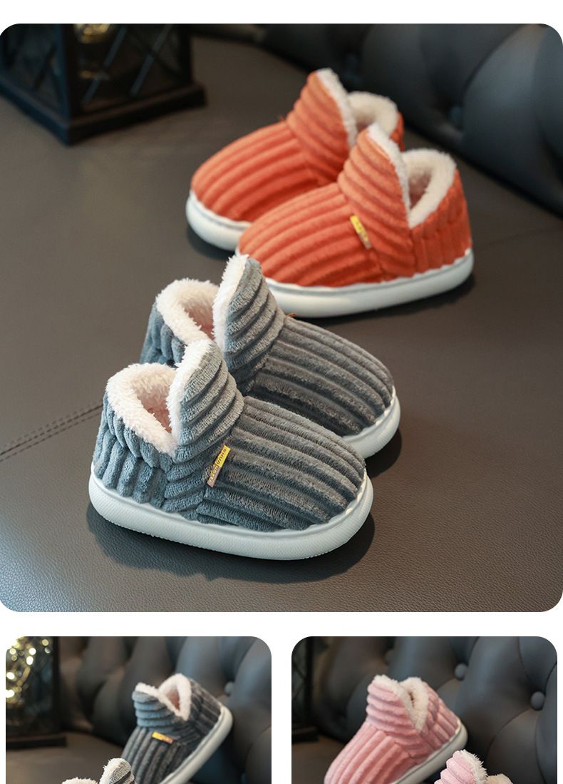 Pantofole invernali per bambini con fodera in pelliccia, suola antiscivolo, comode pantofole da casa per bambini e bambine (diversi colori e taglie)_voghion.com