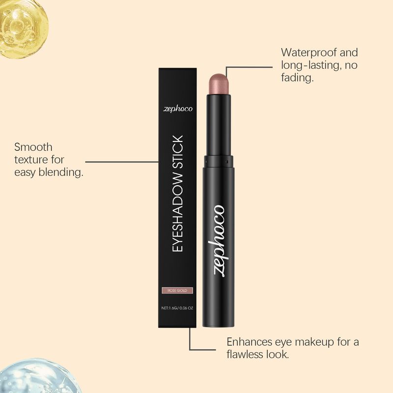zephoco Roségold-Lidschattenstift, glänzend, glatt, zart, leicht aufzutragen, für jeden Tag, für Verabredungen, natürlich, langanhaltend_voghion.com