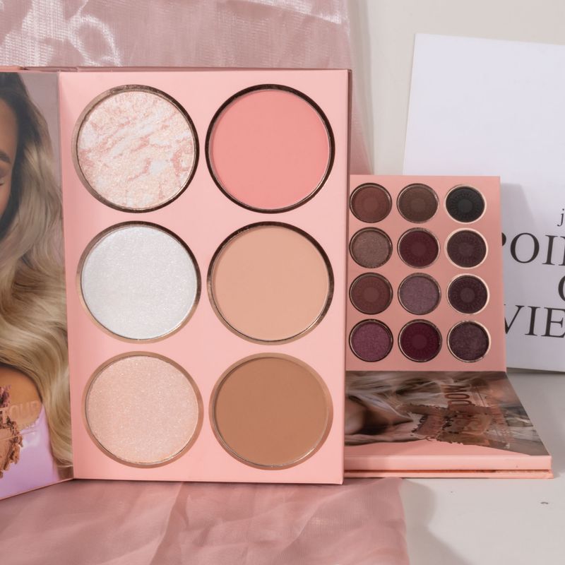 URATM 54-Farben-Lidschattenpalette im Buchstil mit 3 Schichten, Matt und Schimmer, Rouge und Highlighter, alles in einem – hochpigmentiertes, leicht zu verblendendes Make-up_voghion.com