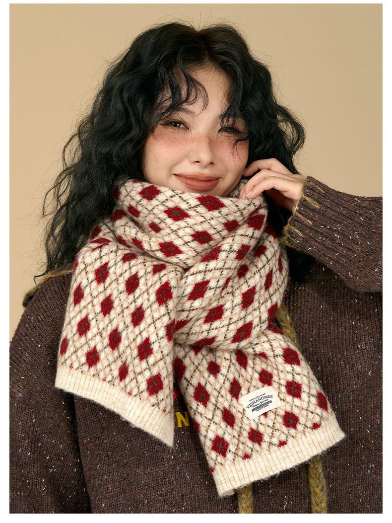 Sciarpa da donna 2025 Nuovo regalo di compleanno invernale per studenti Sciarpa calda antifreddo in maglia calda_voghion.com