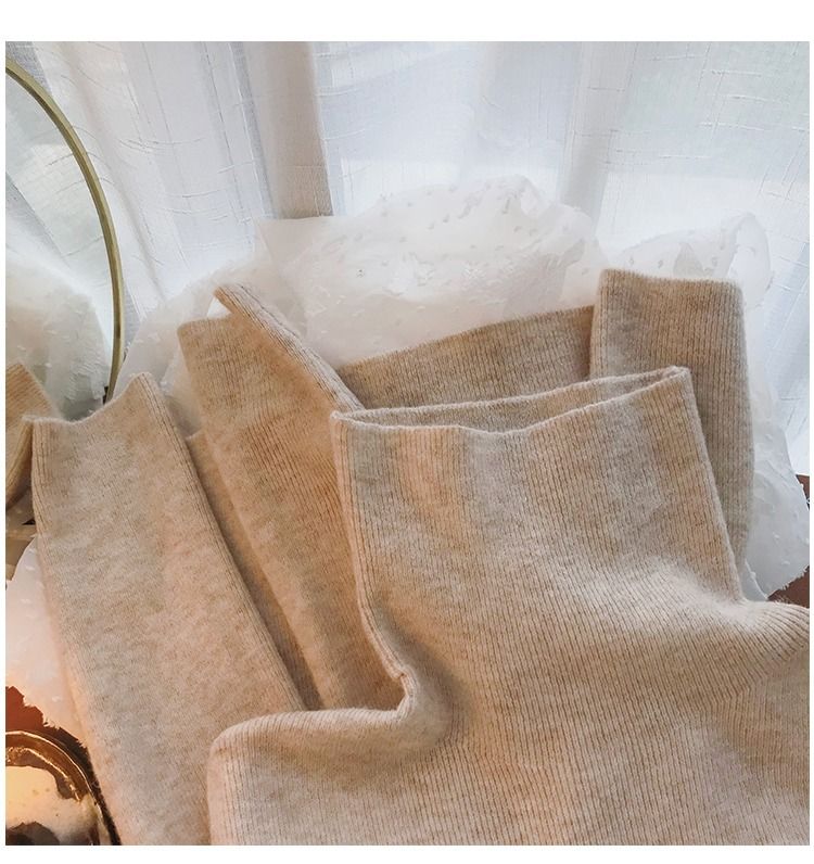 Zachte en comfortabele trui met hoge hals voor dames, wintergebreide top - zachte fleece in wasbeerstijl, oversized pasvorm, warme trui in paars, havermout, roze en zwart_voghion.com