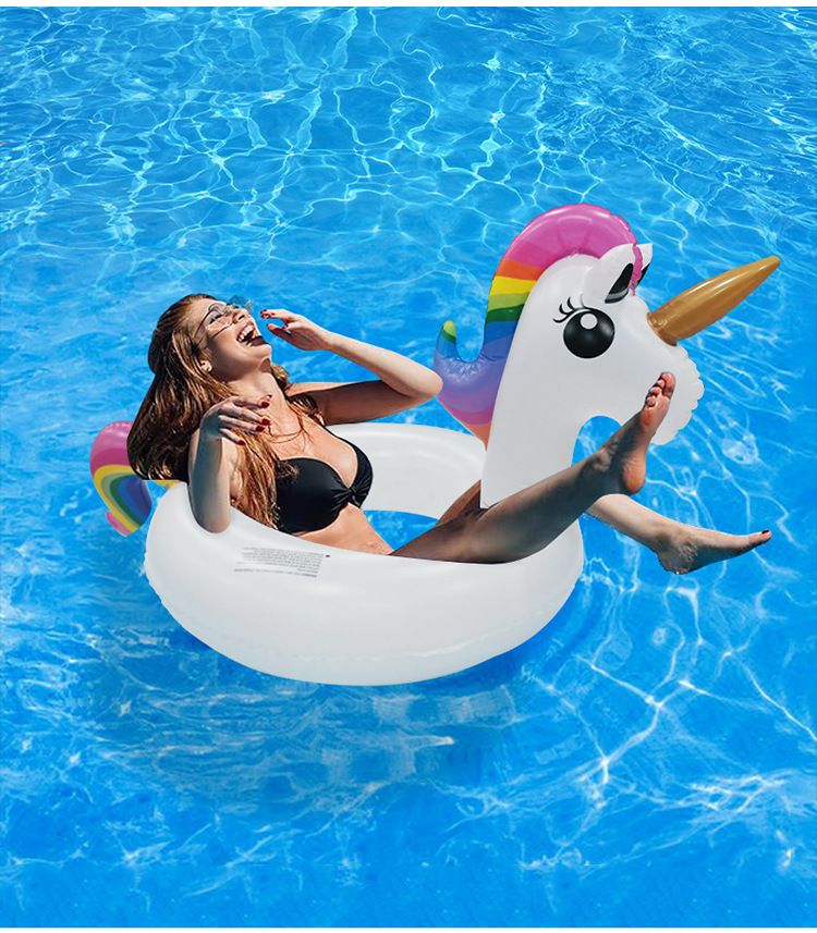 Sillón inflable de piscina con forma de unicornio, de PVC grueso con luces LED y respaldo (silla flotante extragrande para adultos, ideal para relajarse al aire libre en el agua)_voghion.com