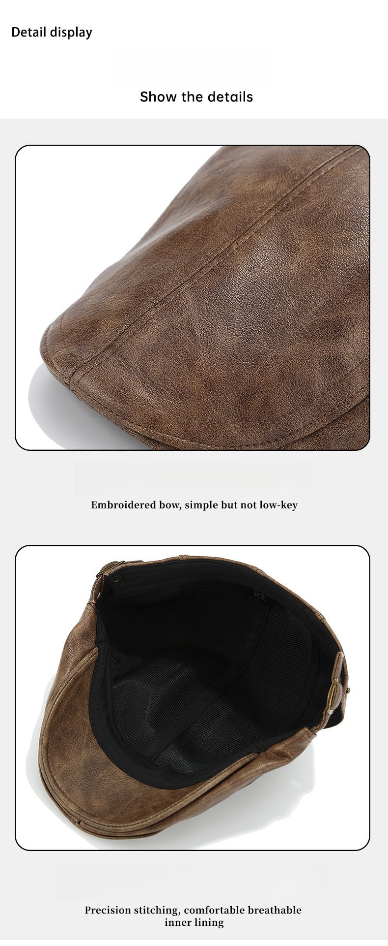 Cappello da pittore retrò da uomo, berretto versatile alla moda, berretto letterario da donna, berretto in pelle americana, cappello autunnale e invernale_voghion.com