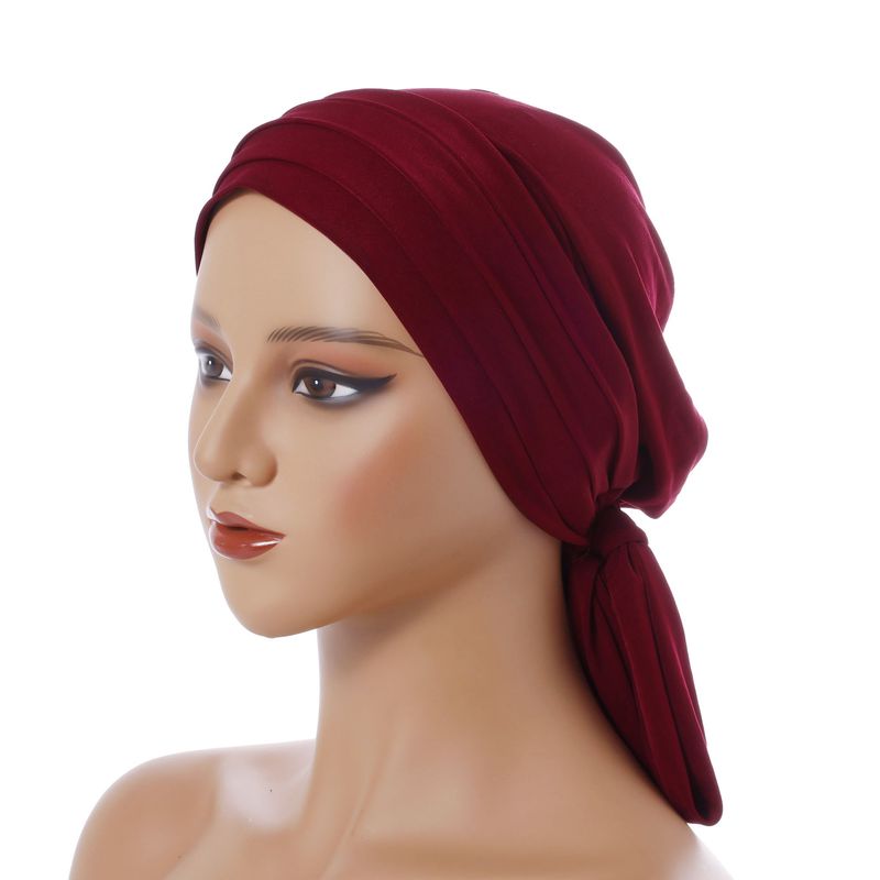 new autumn and winter solid color velvet four bar long tail headscarf hat for women_voghion.com