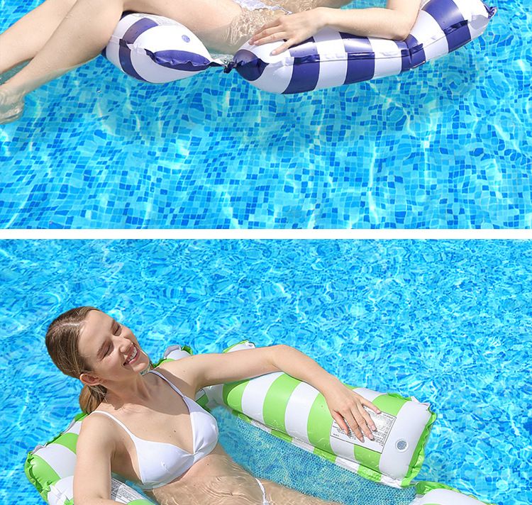 Aufblasbare Schwimmliege - Klappbare Rückenlehne mit Mesh-Netz für Pool, See & Strand_voghion.com