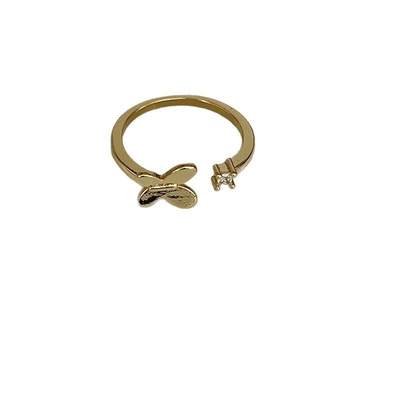 Anello Gufa Su Circle da donna, design di nicchia, sensazione di alta qualità, simulato oro sabbia vietnamita, indice solido_voghion.com