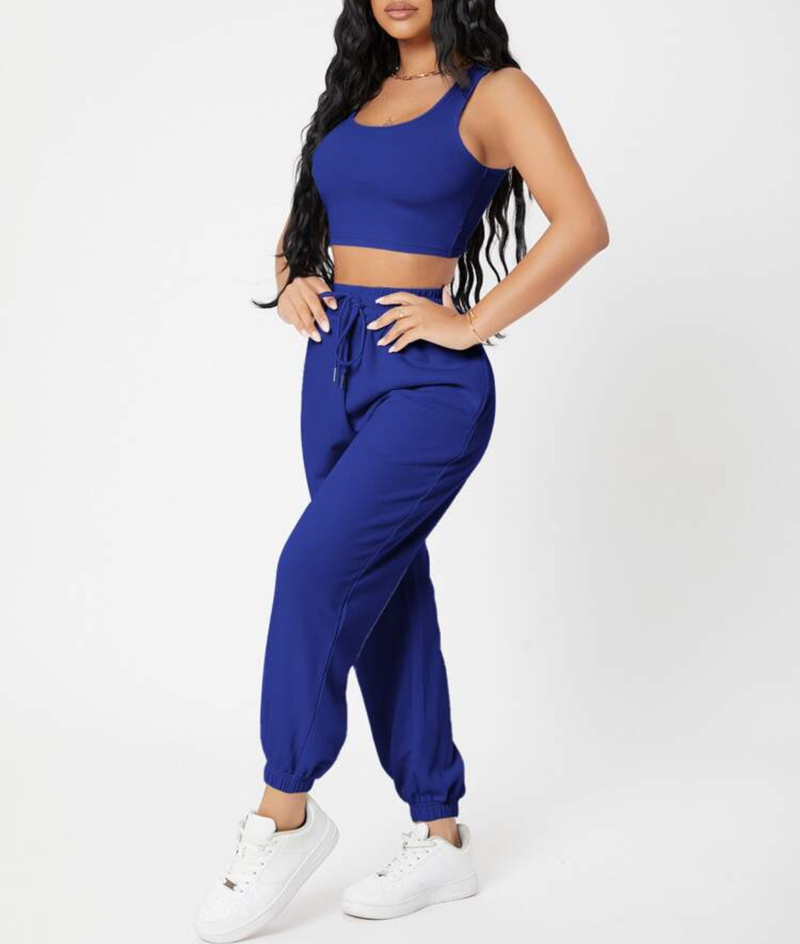 Naisterõivad Mood Kevadine ühevärviline Meeste Kaelusega Kootud Vest Naiste Kõrge Vöökohaga Moodne vabaaja pükskostüüm_voghion.com