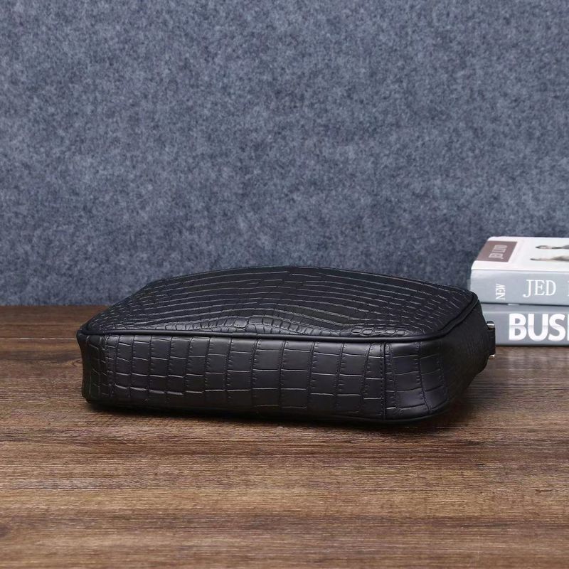 High-End-Mode Kleine Quadratische 2025 Neue Krokodil Muster Top Schicht Rindsleder Vielseitige Herren Tasche_voghion.com
