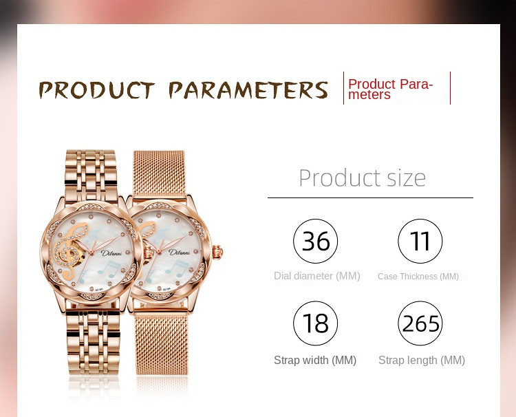 Brand genuine ladies automatic mechanical watch ladies ten new trend waterproof simple temperament watch_voghion.com