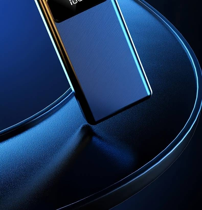 Banco de energía portátil de gran capacidad de 50 000 mAh con pantalla LED, interfaz tipo C, linterna y carga rápida de 22,5 W._voghion.com