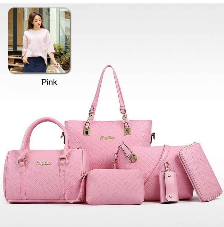 Bolsa feminina de outono e inverno, versão da tendência da moda, conjunto de seis peças para mãe e filho, bolsa de um ombro, transversal versátil, lote misto_voghion.com