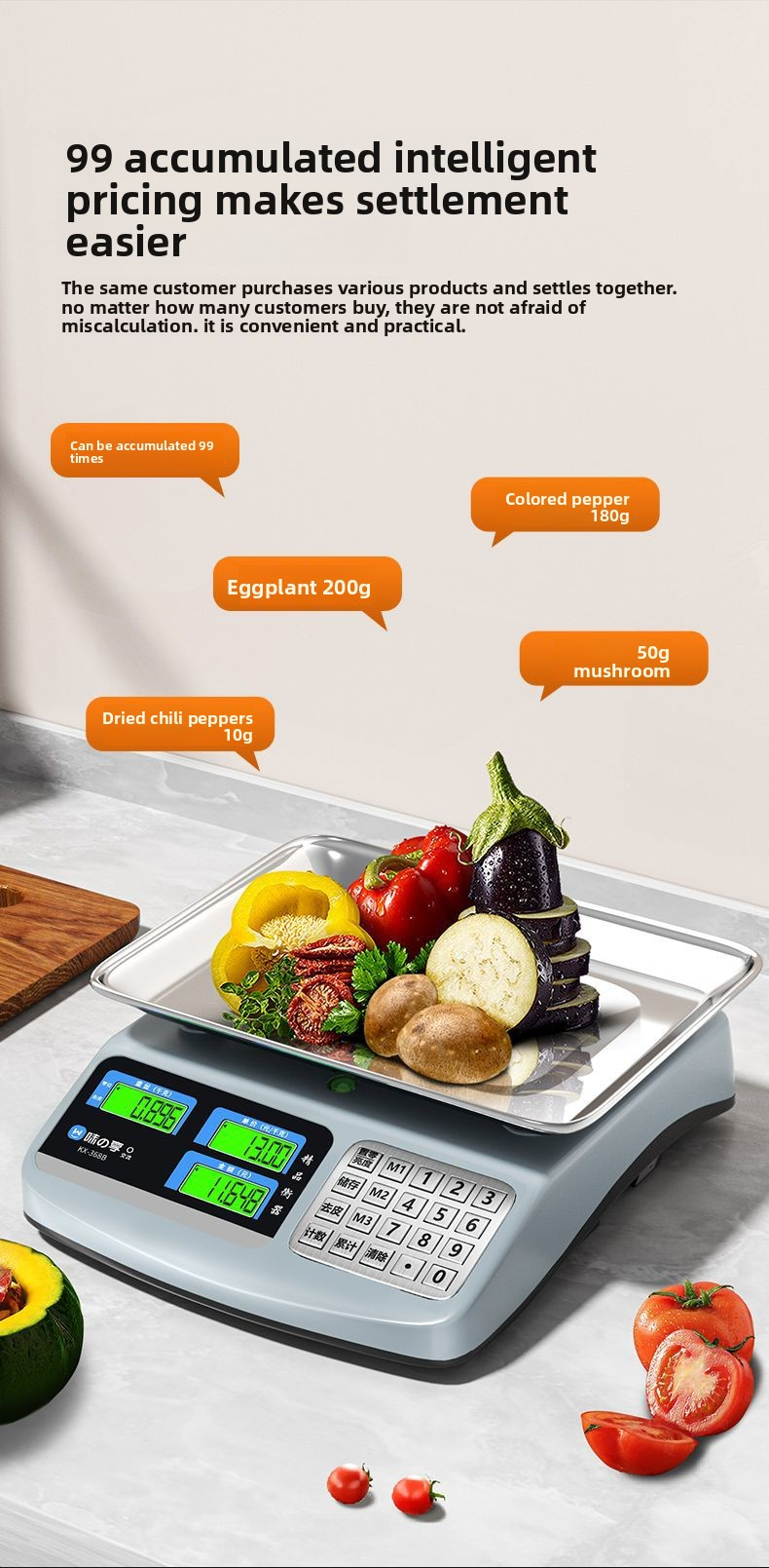 Hochwertige digitale Küchen- und Gewerbewaage (30 kg Tragkraft) – Hochpräzise Lebensmittelwaage mit LCD-Display, Lithiumbatterie und wasserdichtem Design_voghion.com
