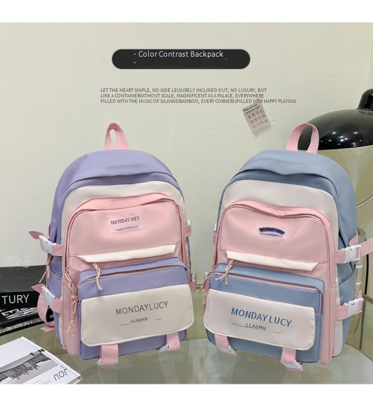 Stylish Unisex Backpack - Large Capacity Waterproof Laptop Bag For School & Travel, Trendy Letter Print Design, Lightweight & Durable_voghion.com