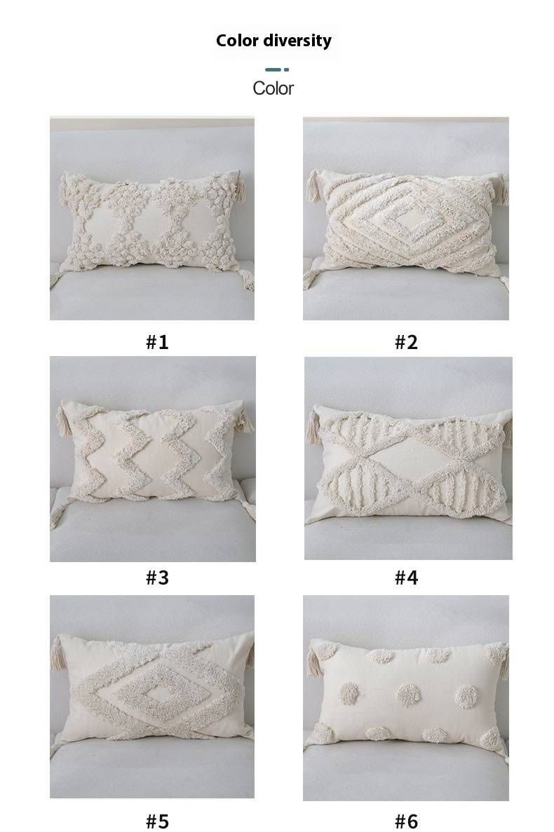 Hemo French Boho Kissenbezug-Set – getufteter Kissenbezug mit/ohne Einsatz (45 x 45 cm/30 x 50 cm, Poly-Baumwoll-Mischgewebe, 12 Muster)_voghion.com