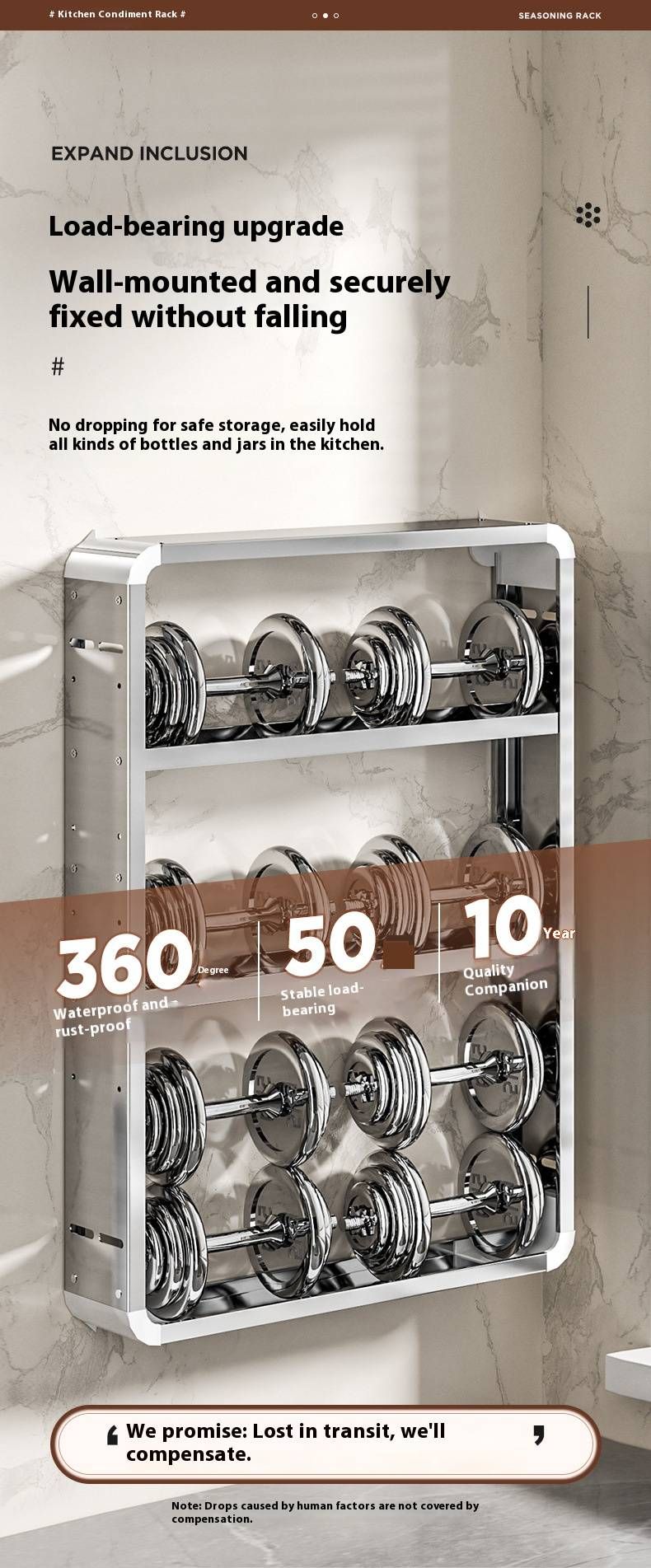 Modular Wall-Mounted Kitchen Organizer – Adjustable Stainless Steel Spice Rack With Utensil Holder & Condiment Boxes (Space-Saving, 4 Sizes)_voghion.com