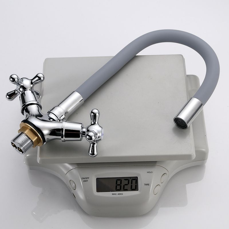 Kitchen Tap With Hot And Cold Swivel Spout For Household Vegetable Washing Basin And Dishwashing Sink_voghion.com