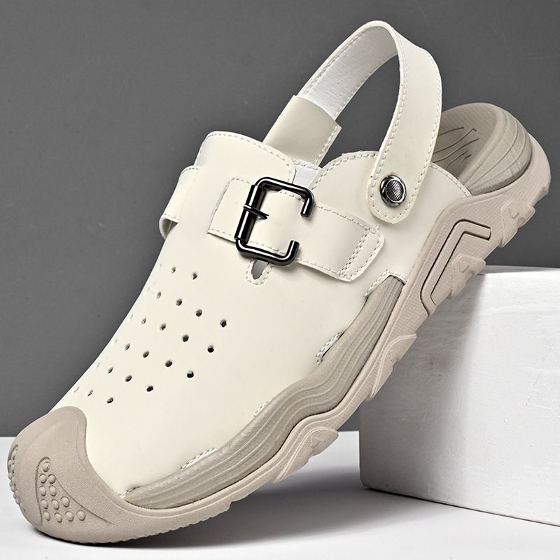 Live Streaming Of Baotou Online Summer Beach Sandals, Trendy Men's Plus Size Slippers_voghion.com