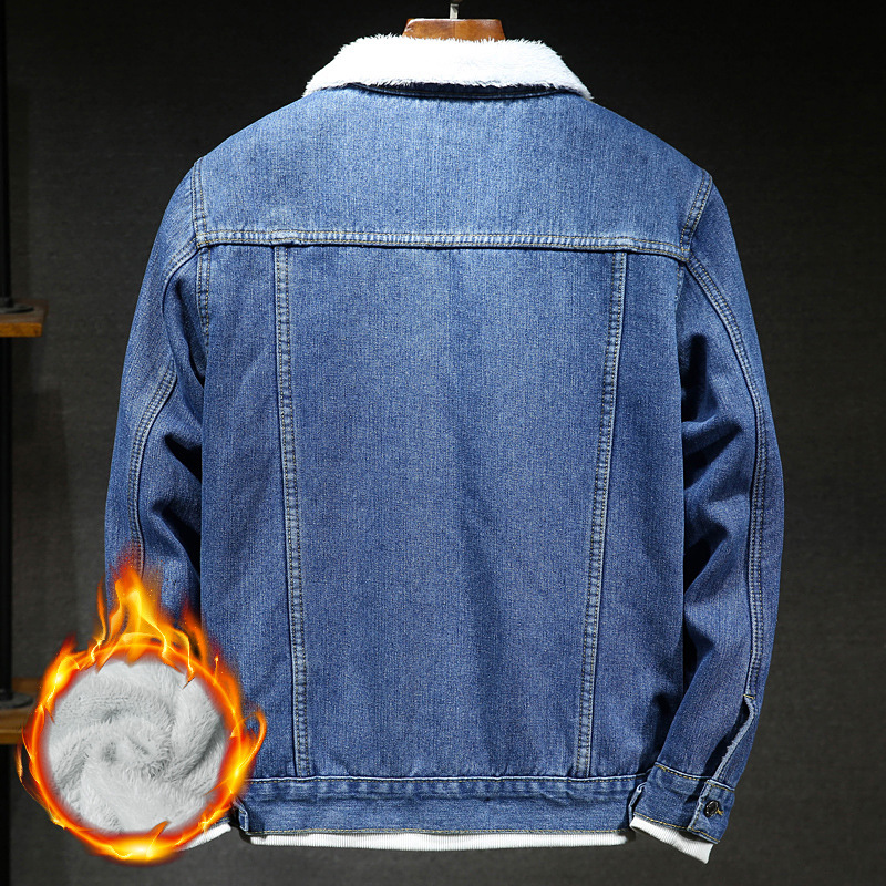 Herbst und Winter große Jacke Herren Jeanskleidung Jugend lose Freizeitjacke gewaschen Revers Jacke Top Männer_voghion.com