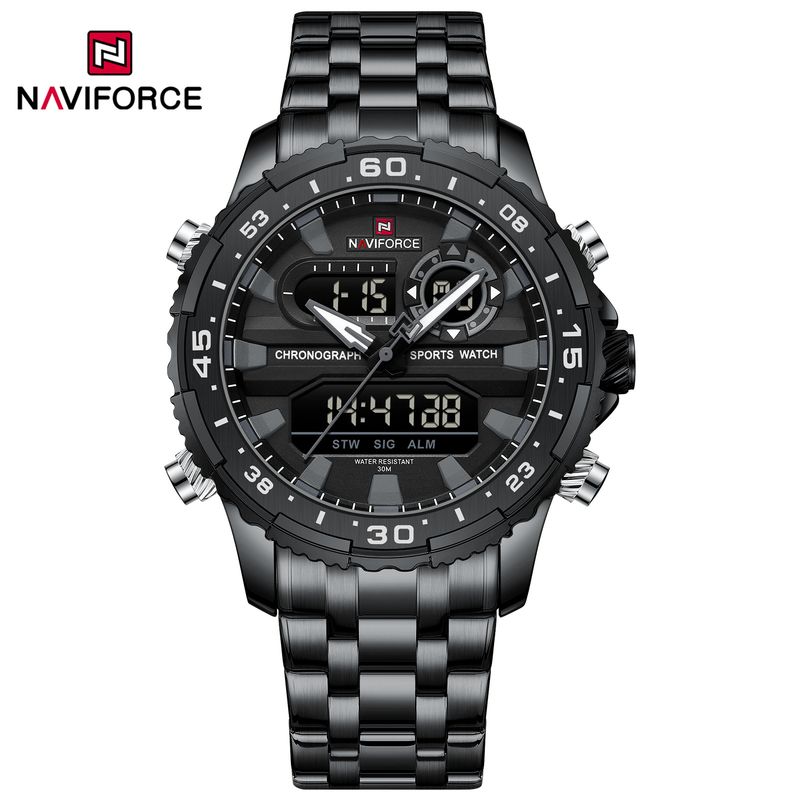 Fashion Brand Black Gold Men Watch Fashion Luxury Quartz Wrist Watches Sport Waterproof Stainless Steel Strap Mens Watches_voghion.com