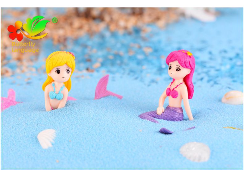 Mermaid DIY micro landscape aquarium decoration waterscape creative beauty cake keychain plastic ornaments crafts_voghion.com