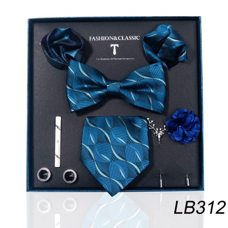 /Men's Ties & Handkerchiefs wedding groom's tie pocket square corsage gift box set men's tie ready stock wholesale_voghion.com