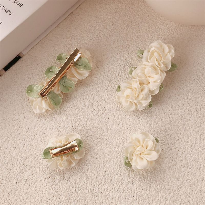 Super Immortal Jasmine Hairpin Female Sweet Camellia Forehead Side Bangs Clip Duck Bill Clip Hairpin Headdress_voghion.com