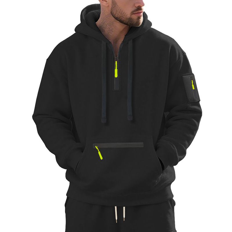 Herren Fleece-Kapuzenpullover – Warmer Winterpullover, Oversize-Passform, Lässige Streetwear (Schwarz, Weiß, Marineblau, Khaki, Grau) – M-XXXL_voghion.com