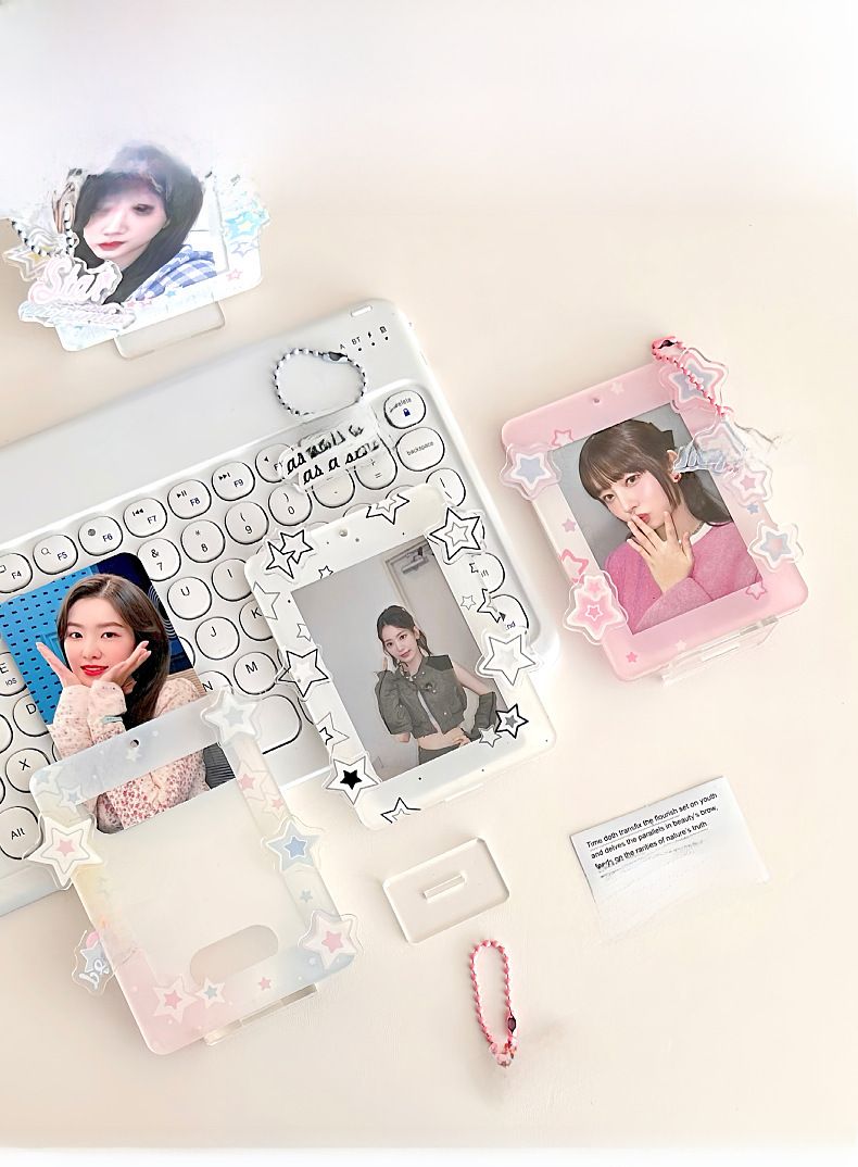 Original Y2K Star Small Card Display Rack Stand Card Brick Stand Card Dismantling Music Desktop Card Cover Protection Card Cover_voghion.com