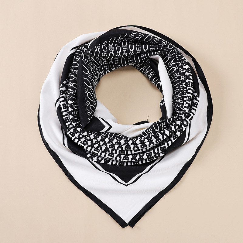 90 * 90cm twill silk square scarf color matching Korean version fresh and versatile temperament silk scarf women's scarf_voghion.com